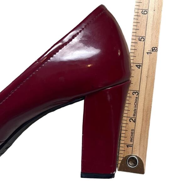 ETIENNE AIGNER Nigela Red Patent Peep Toe Pumps Women’s 10 3.5” Block Heel - Picture 8 of 9